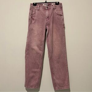 GUESS Originals Mid-Rise Women’s Overdye Slouchy Carpenter Pink Wash Jeans